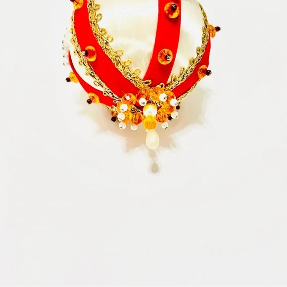 Vintage beaded sequined Christmas ornament, satin ball - Picture 4 of 5